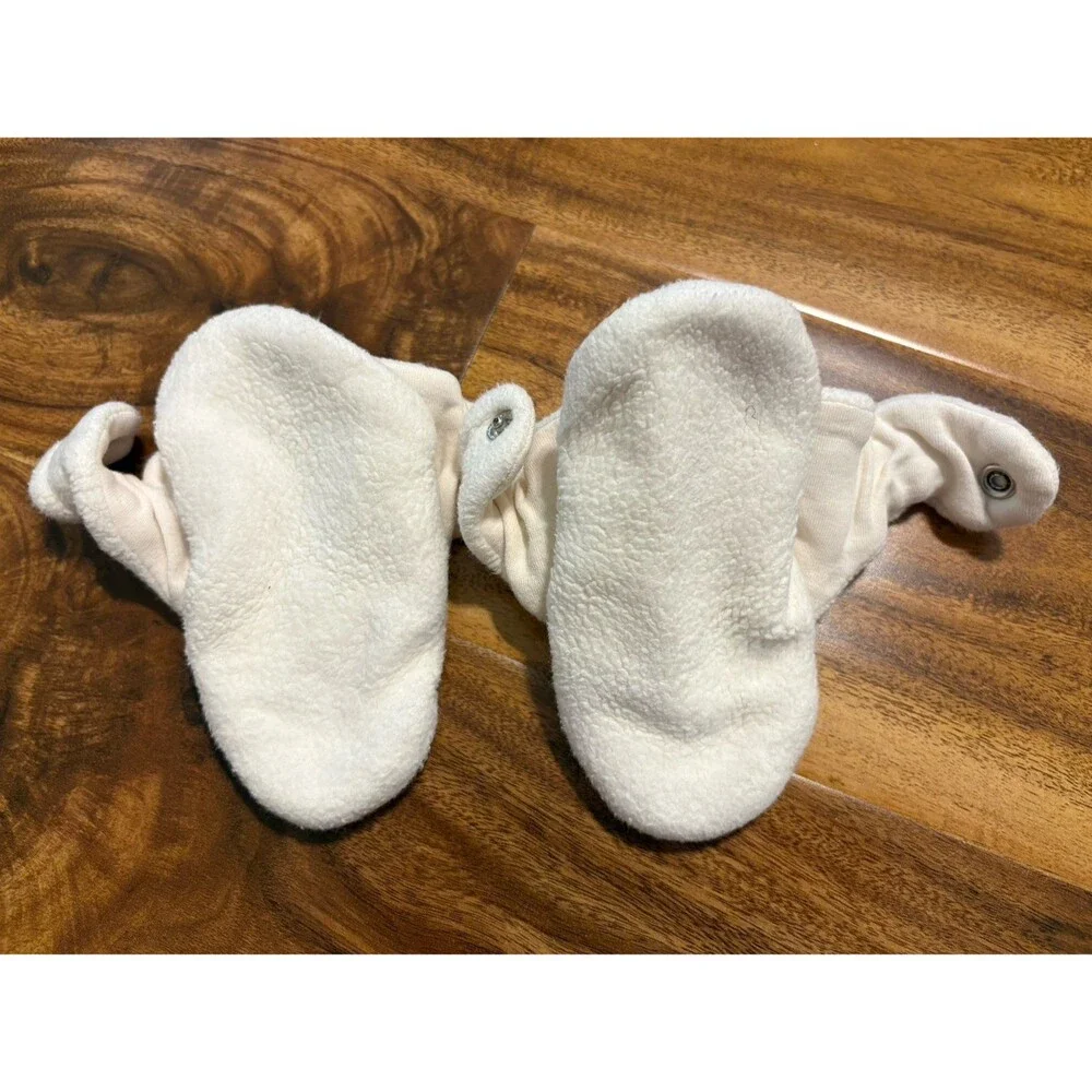 Zutano Fleece Gripper Booties, Cream, Size 12M